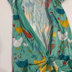 Little Sleepies Teal Chicken Print Bodysuit